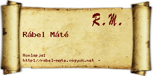 Rábel Máté névjegykártya