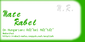 mate rabel business card